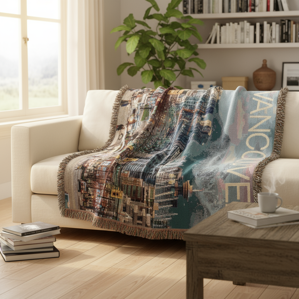Vancouver West Broadway Woven Blanket