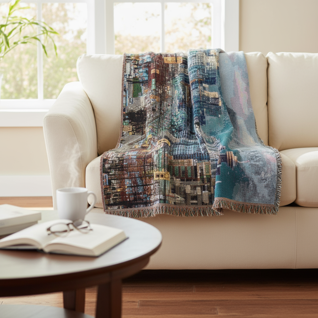 Vancouver West Broadway Woven Blanket