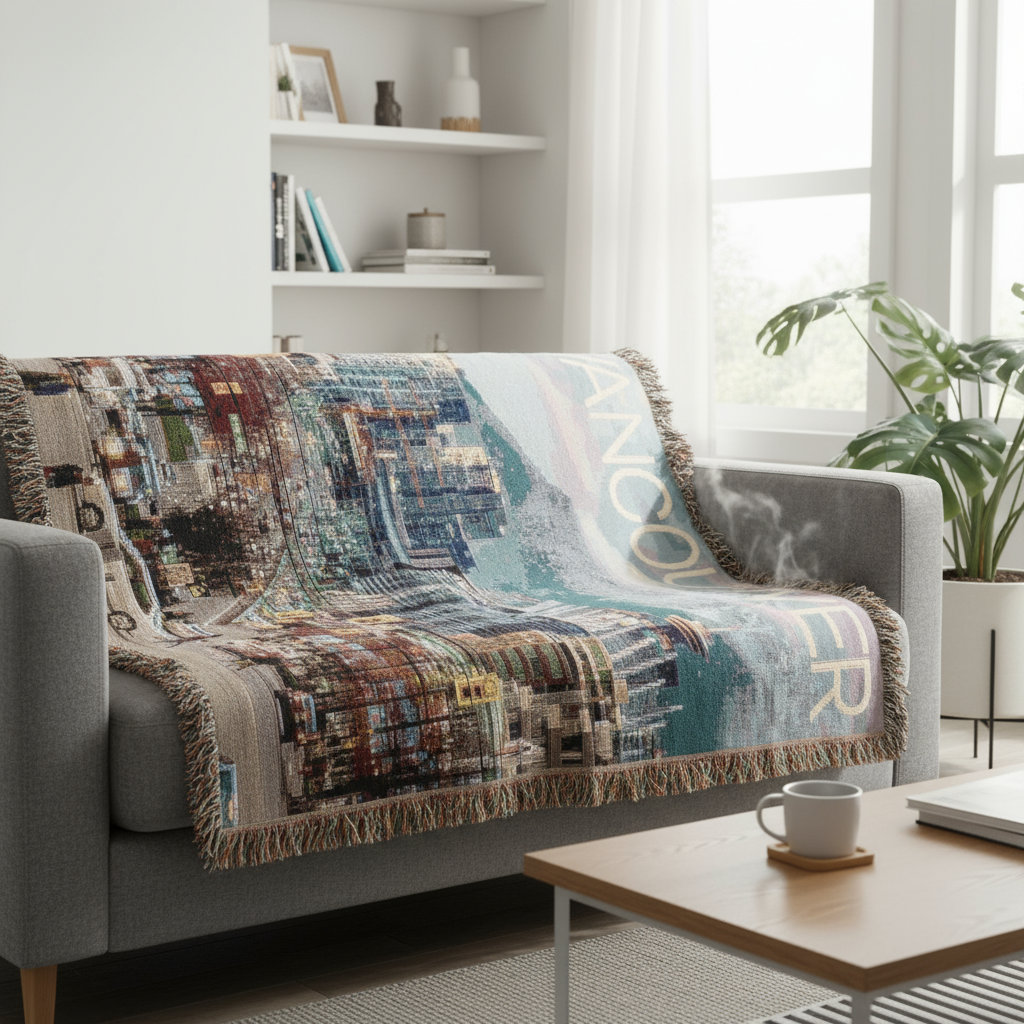Vancouver West Broadway Woven Blanket