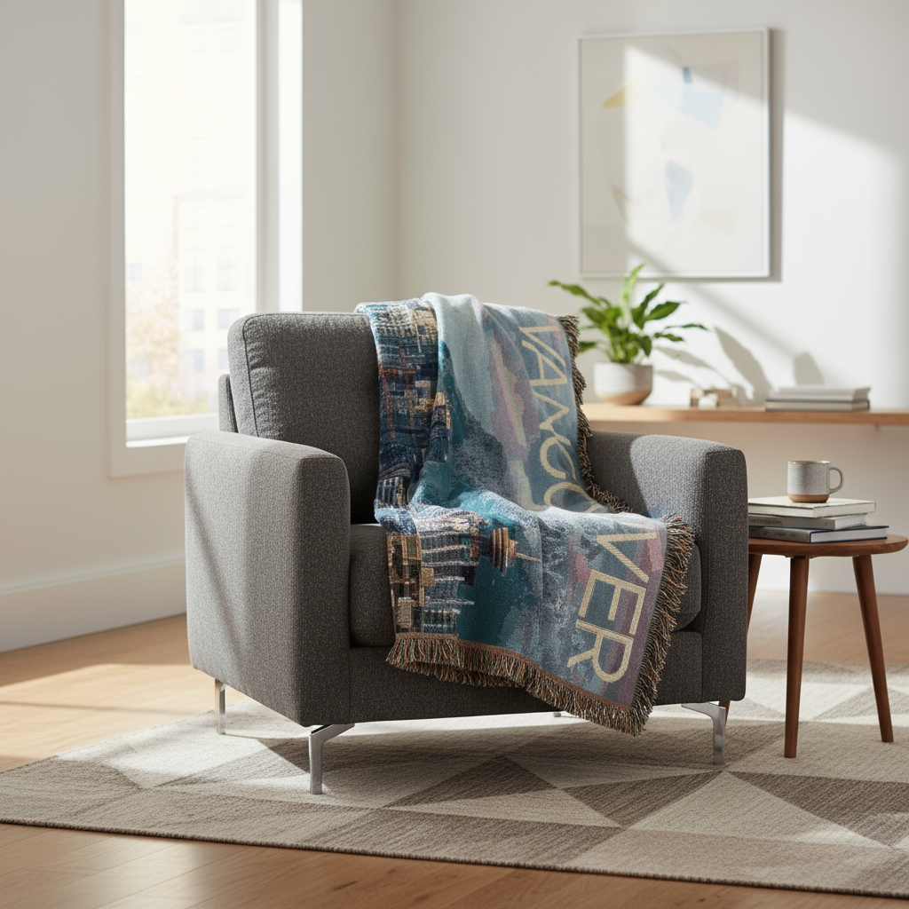 Vancouver West Broadway Woven Blanket