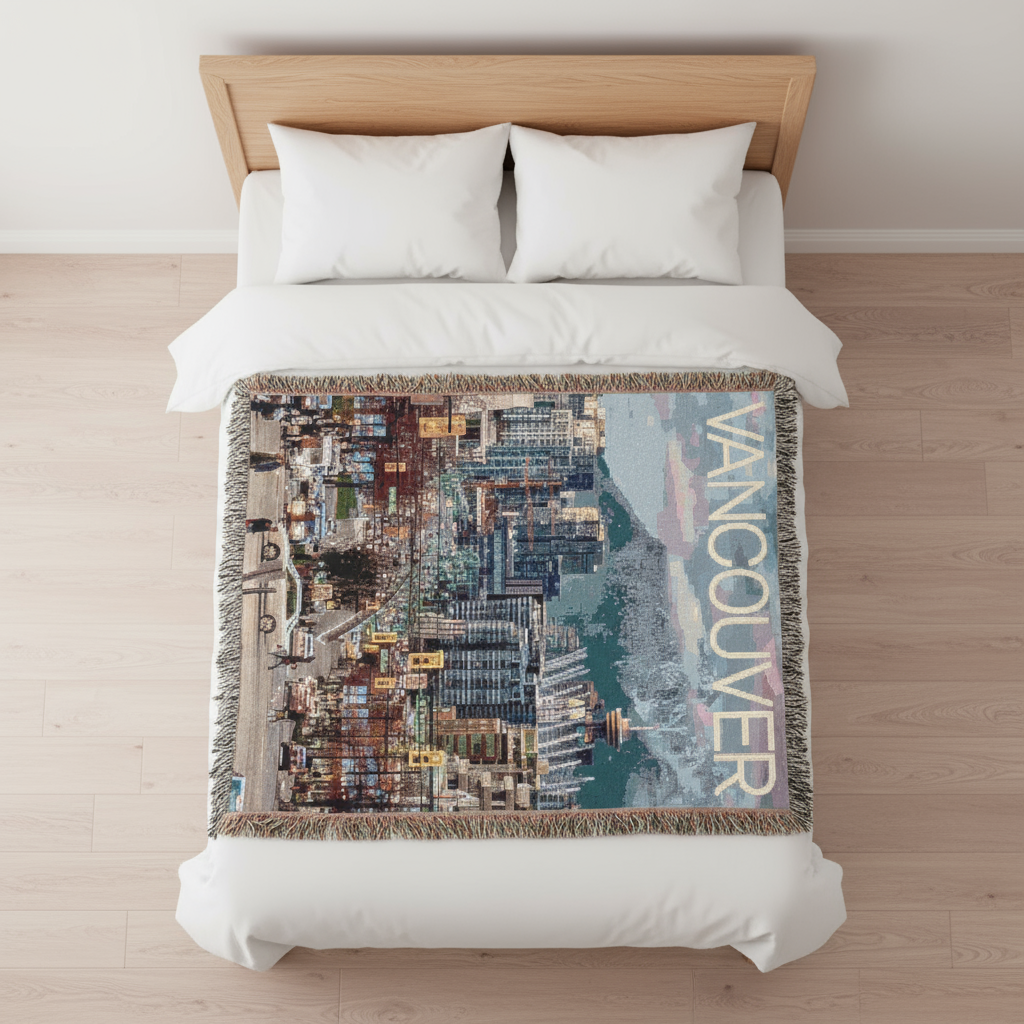 Vancouver West Broadway Woven Blanket